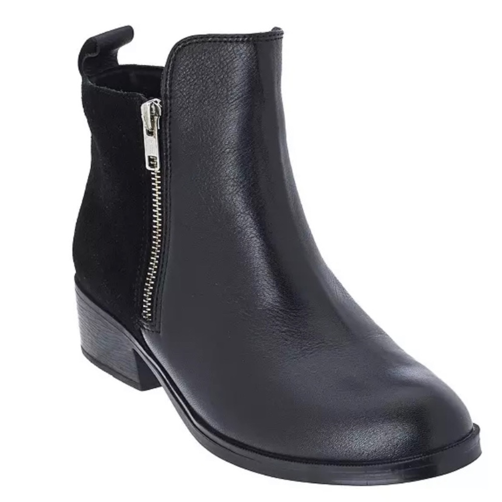Cougar Leather & Suede Ankle Boots Black Booties 6